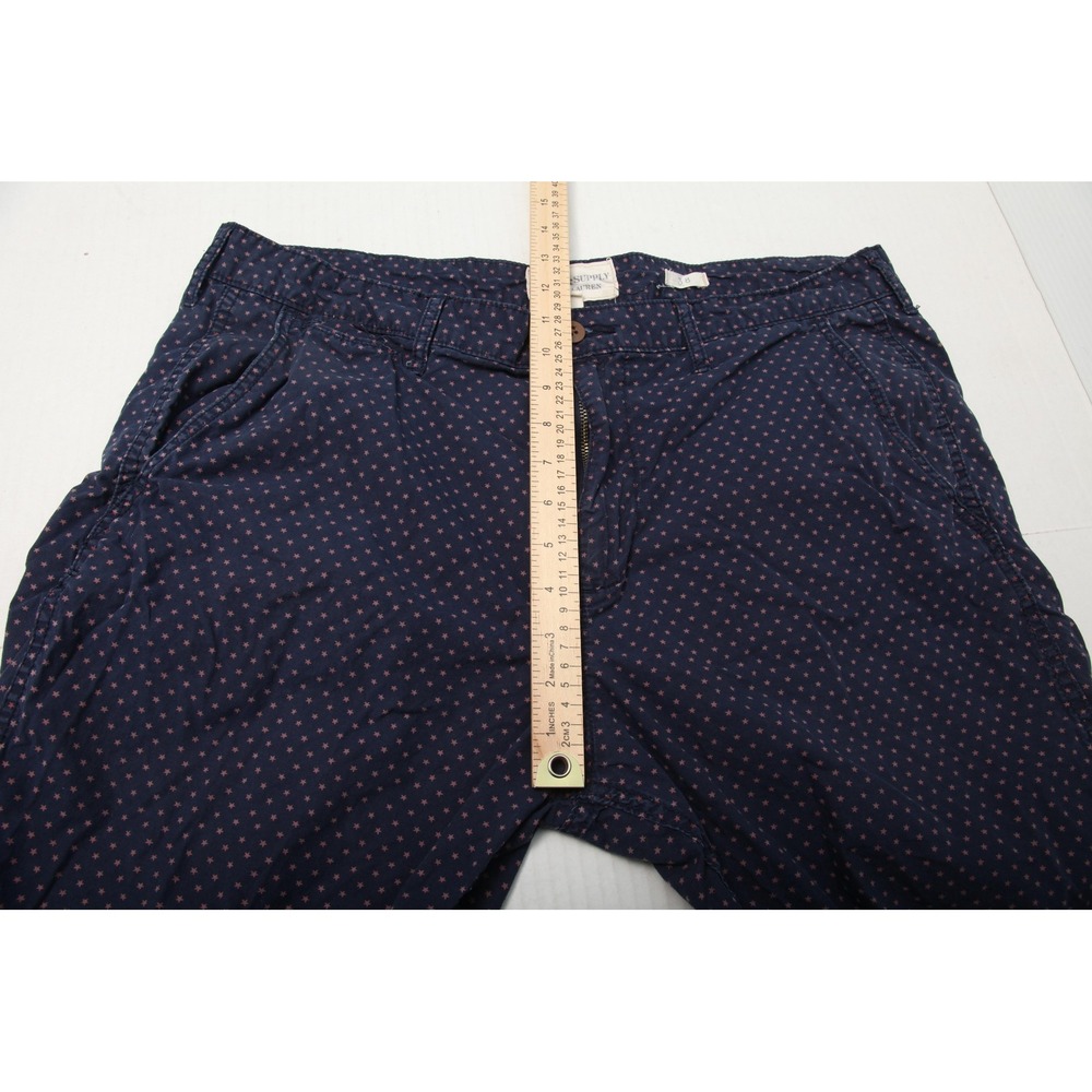 Denim & Supply Ralph Lauren Shorts Mens 38 Blue Star Print Chino Cotton Casual - Picture 7 of 10